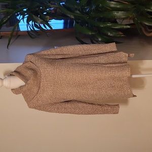 Andeaway Large Knit Tan Sweater Loose Turtleneck